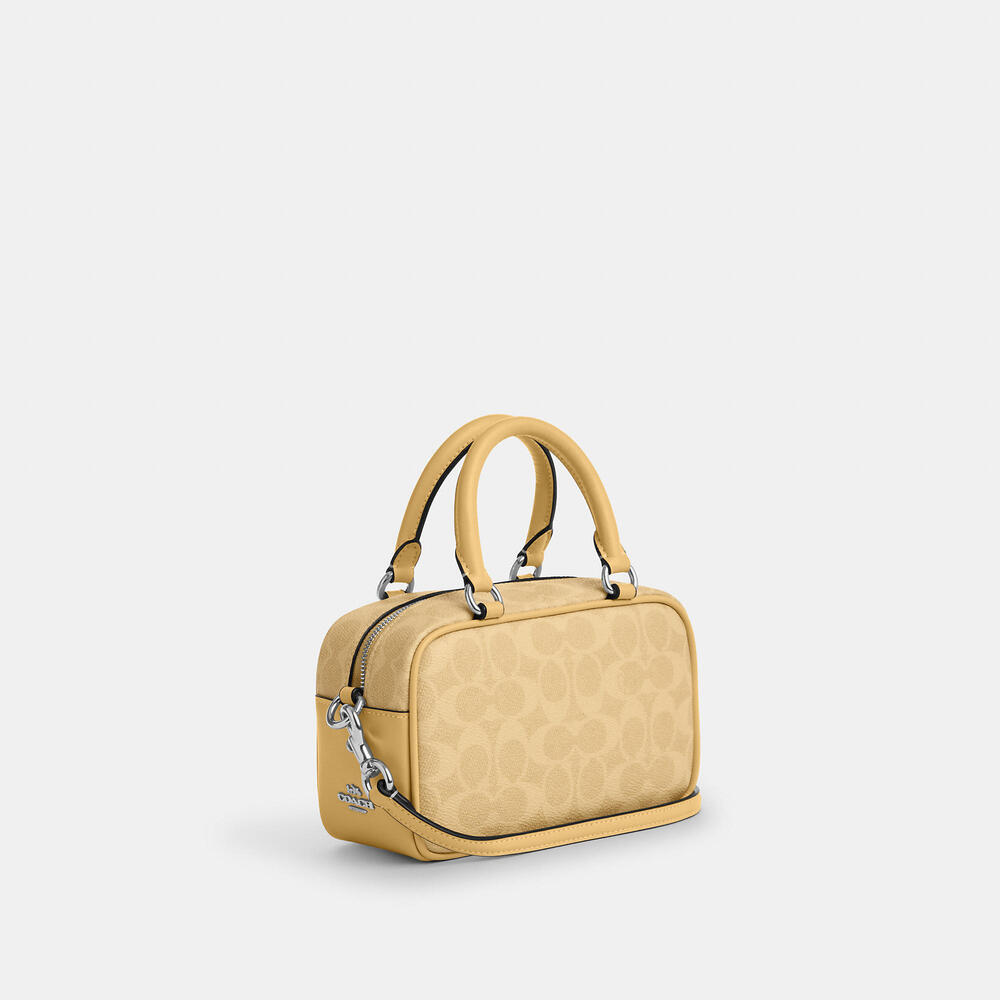 Coach X Peanuts Satchel Crossbody Bag In Signature Canvas With Charlie Brown - Picture 5 of 14